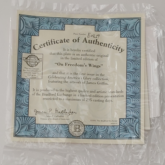 THE BRADFORD EXCHANGE "ON FREEDOM'S WING" EAGLE - Picture 6 of 8